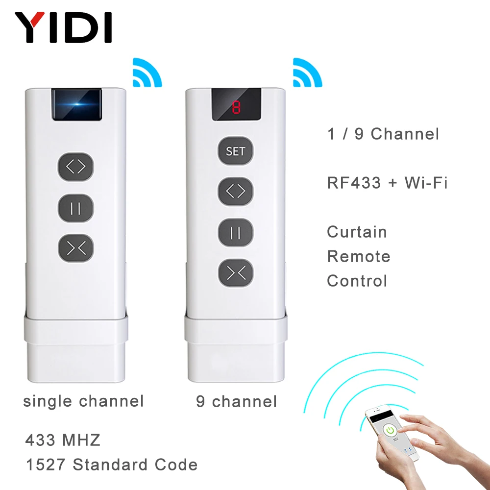 Ir Remote Module - 9/1 채널 RF433 와이파이 커튼 스위치