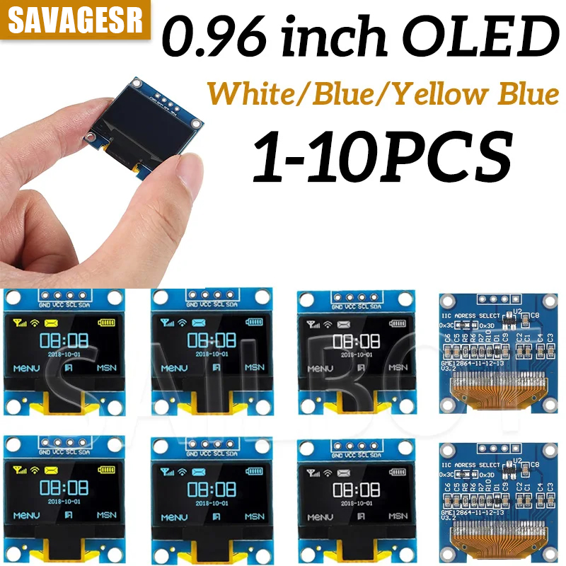 Oled Display 0.96 - 1-10PCS 0.96 인치 OLED 디스플레이 모듈