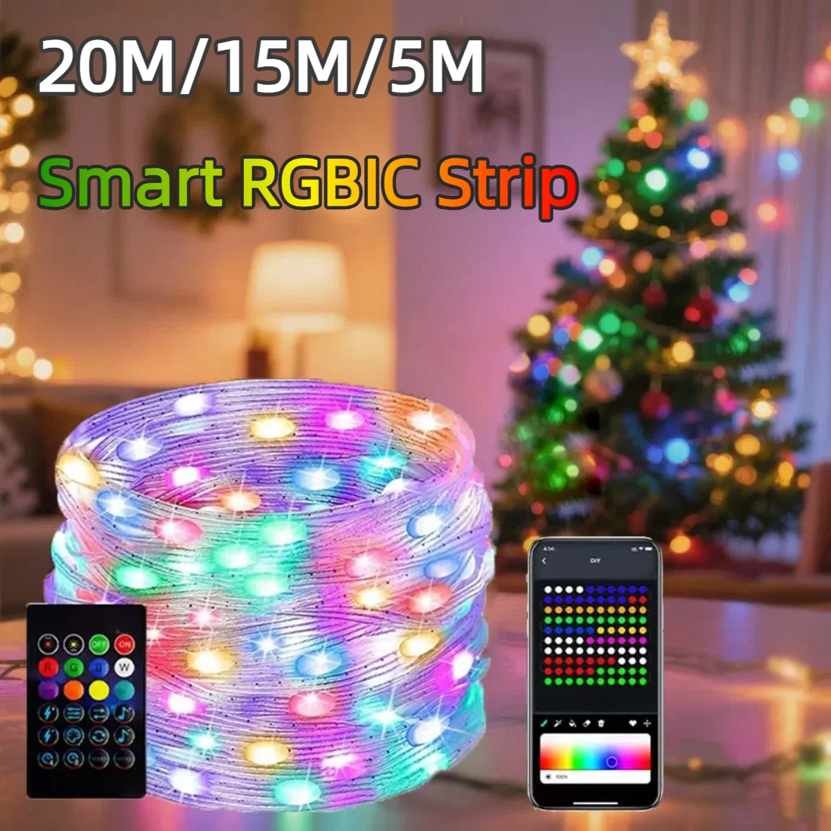Ws2812B - 20M/10M/5M 스마트 USB 5V LED 문자열