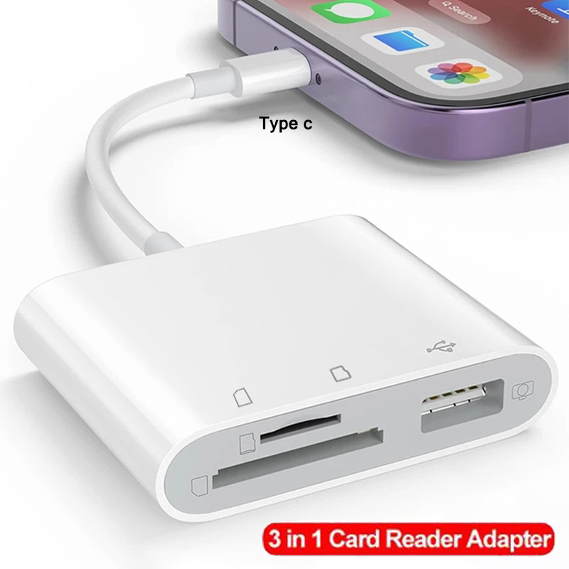 Sd Card Module - 휴대폰용 USB-C SD 카드 리더기, 3-in-1