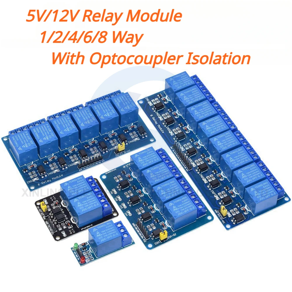 Relay Module 4 Channel - 5/12V 1/2/4/6/8 채널 릴레이 모듈(광커플러 릴레이