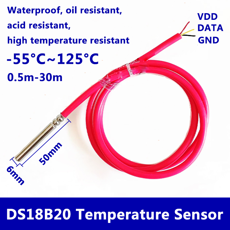 Ds18B20 - DS18B20 방수 디지털 온도 센서, 6mm