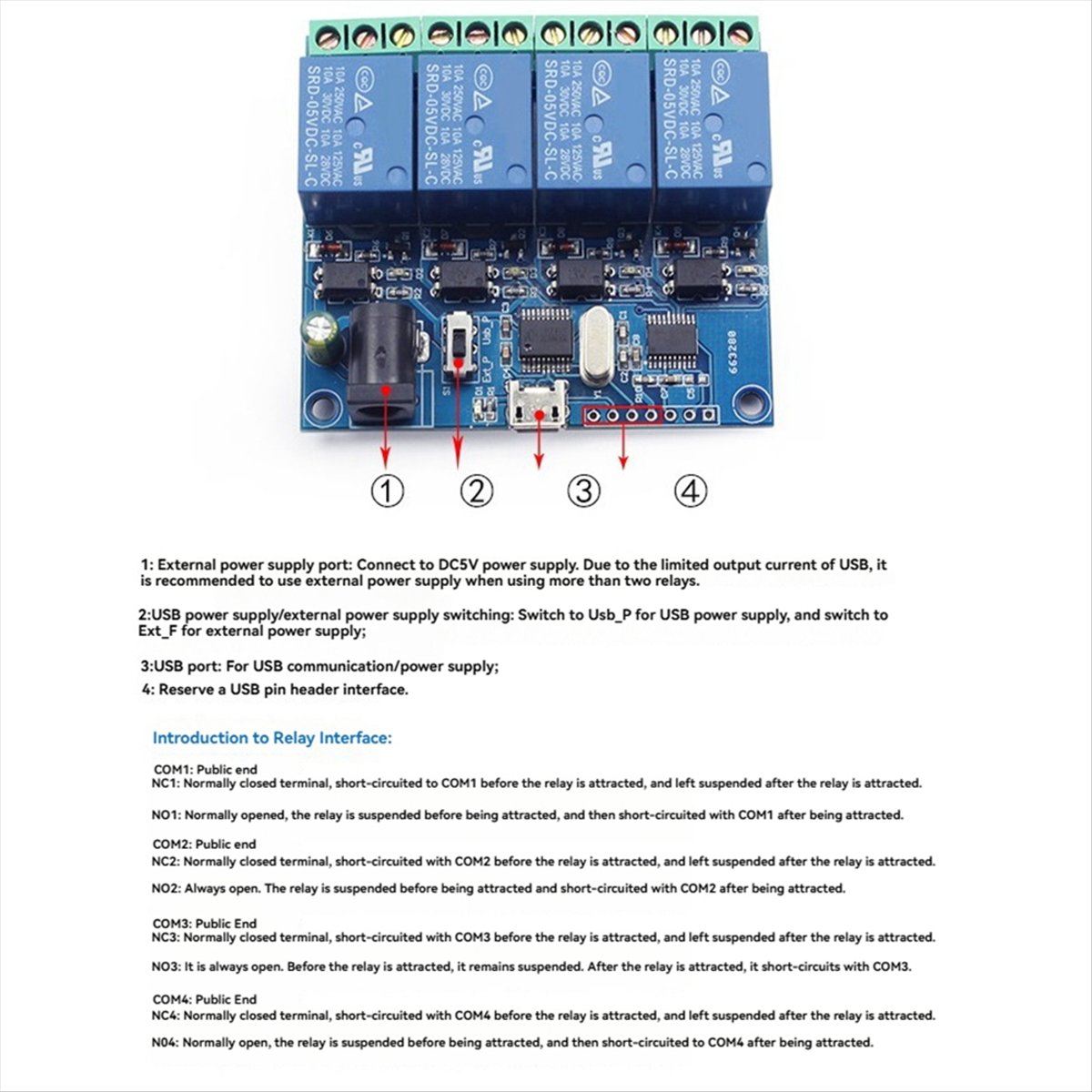 AT42 4채널 USB 릴레이 모듈 LCUS-4 지능형 - Relay Module 4 Channel 리뷰 및 가격