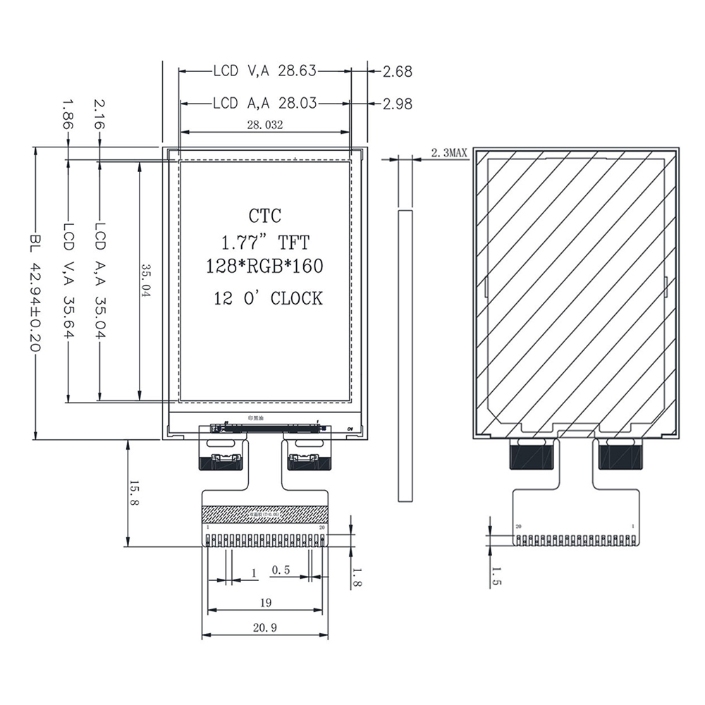 1.77 인치 LCD 화면 TFT 디스플레이 128*1 - Tft Display 2.4 리뷰 및 가격