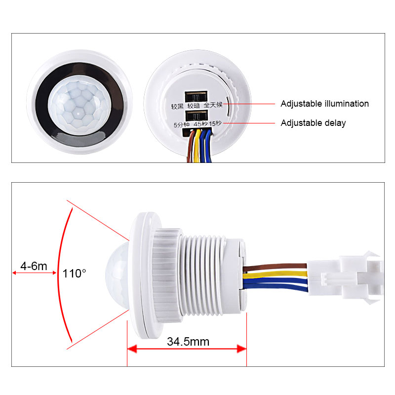 인체 센서 감지기 LED 조명 스위치, 자동 온 오프  - Pir Motion Sensor 리뷰 및 가격